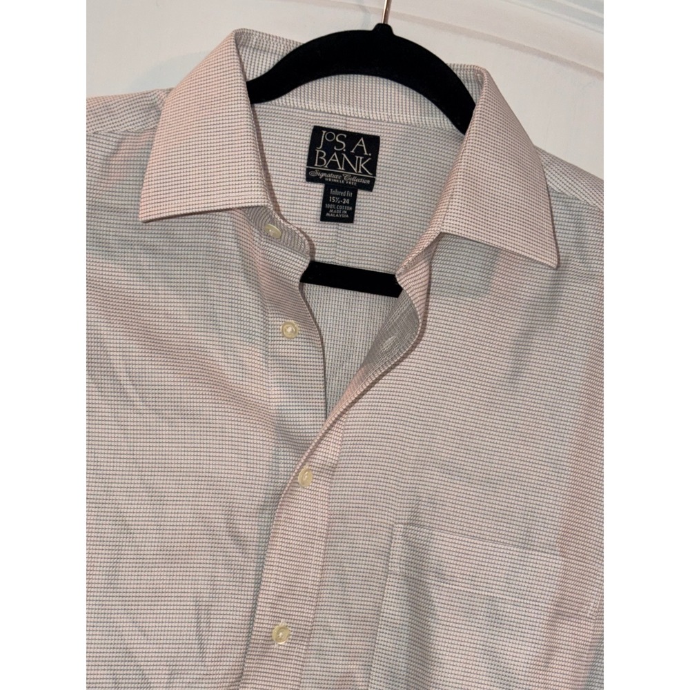 JOS A BANK Signature Collection‎ French Cuffs Wrinkle Free Dress Shirt 15.5X34